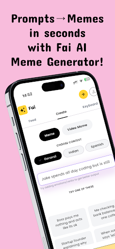 Fai AI Meme Generator Keyboard ekran görüntüsü