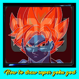 How to daw super goku god icon