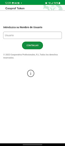 Android application Cooprof Token screenshort