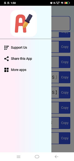 Android application Font Styles screenshort