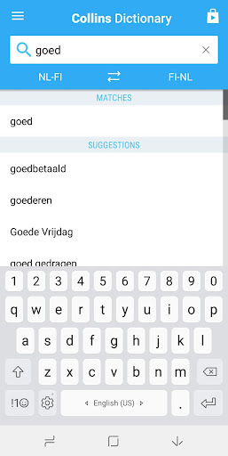 Android application Finnish-Dutch Dictionary screenshort
