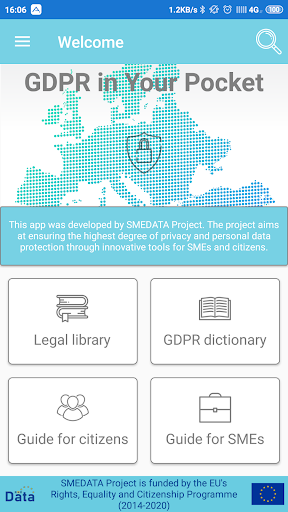 Android application GDPR in your pocket screenshort