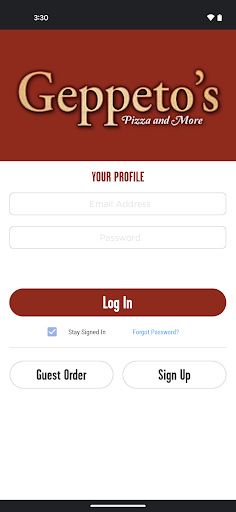 Screenshot of Geppeto's Pizza