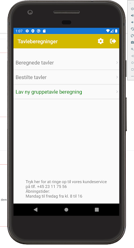 Elmotech Gruppetavle beregner Screen 2