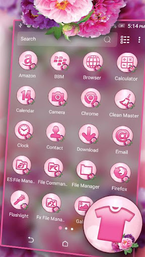 Pink Flower Bokeh Launcher Screen 2