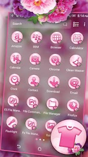 Pink Flower Bokeh Launcher Screenshot