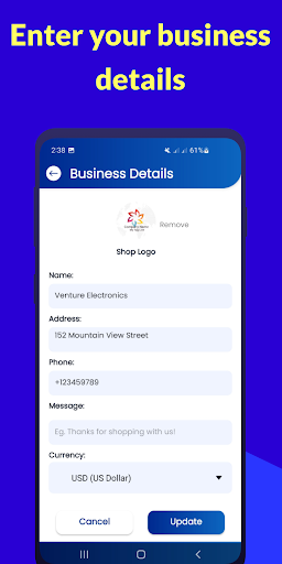 Small Business Invoice Maker Screen 2