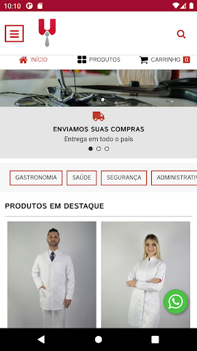 Android application ArteUniformes screenshort