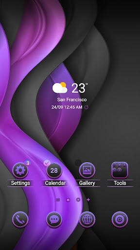 Purple Black Wave - Wallpaper Screen 2