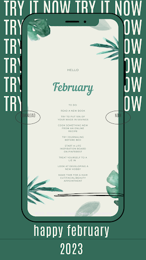 Android application february 2023 calendar screenshort
