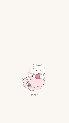 Android application 카카오톡 테마 - 밀크곰과 토끼 인형_크림_2 screenshort