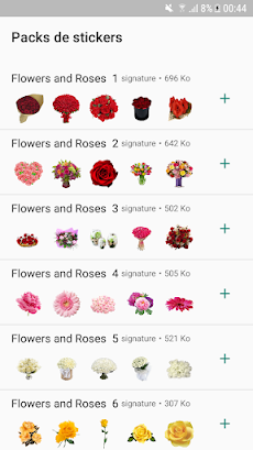 Flowers and Roses Stickers WASのおすすめ画像1