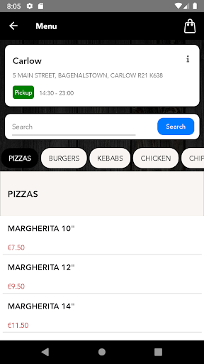 Milanos Takeaway Screen 2