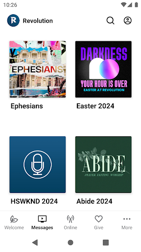 Screenshot of Revolution Church App