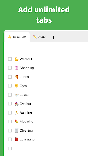 Screenshot of Daily Checklist - Today's Task