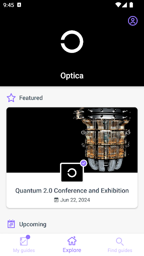 Android application Optica Events screenshort