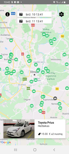 Android application TryMyCar - automobilių dalinim screenshort