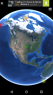 3D Earthquakes Map & Volcanoes