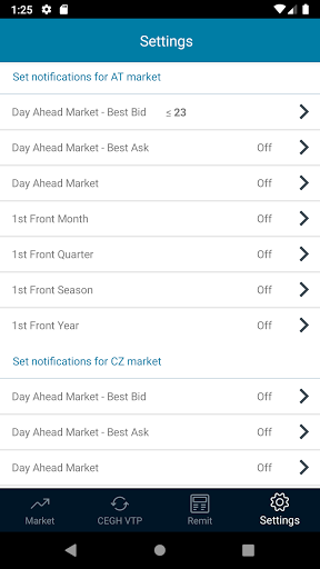 CEGH - Gas Market Data Screen 3