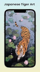 日本老虎艺术壁纸