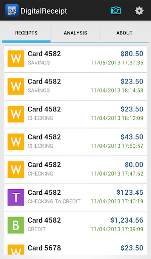 Android application MoniPlus DigitalReceipt screenshort