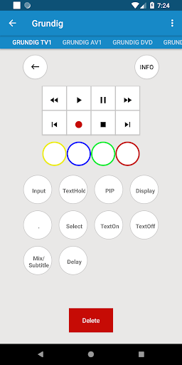 Grundig Remote Control Screen 2
