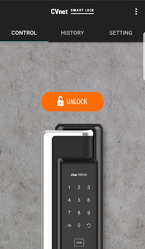 Android application 씨브이네트 스마트락 screenshort