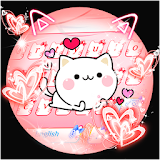 Pink Lovely Cat Keyboard Theme icon