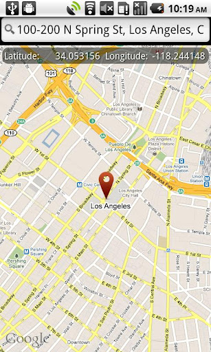 Android application GPS Location screenshort