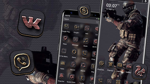 Black Commando Launcher Theme