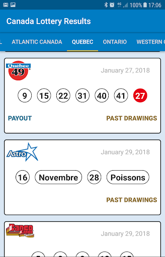 Canada Lottery Results Screen 3