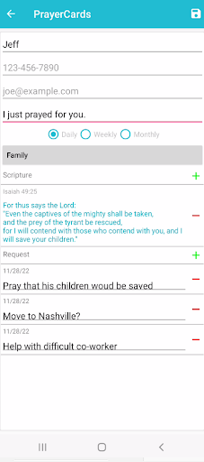 Android application A Praying Life - Prayer Cards screenshort