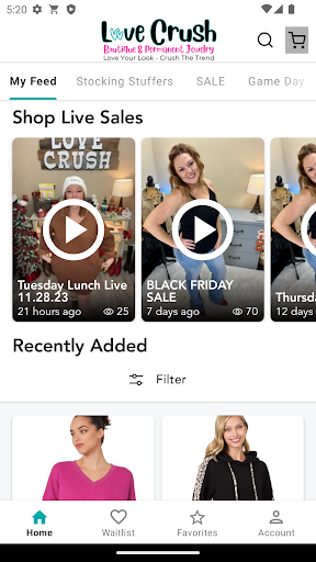 Android application Love Crush Boutique screenshort