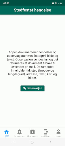 Android application Hendelse screenshort
