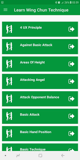 Android application Learn Wing Chun Techniques screenshort