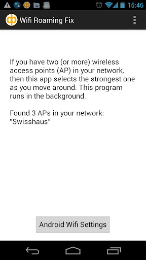 Android application Wifi Roaming Fix screenshort