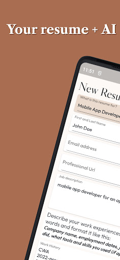 Android application Write My Resume screenshort