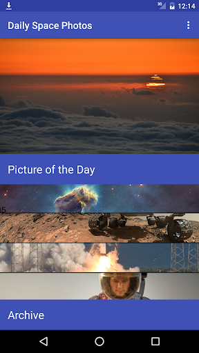 Android application Daily Space Photos screenshort