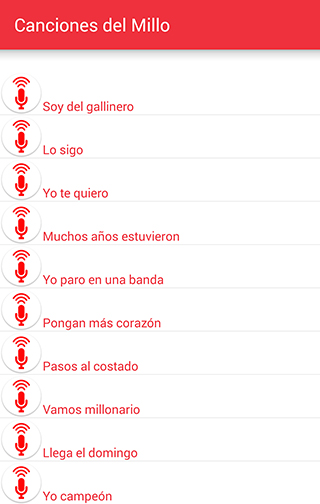 Android application 40 Canciones del Millonario screenshort