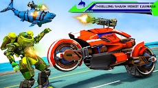 鮫ロボット変身ゲーム：バイクロボットゲームHungry Shark Robot Gamesのおすすめ画像2