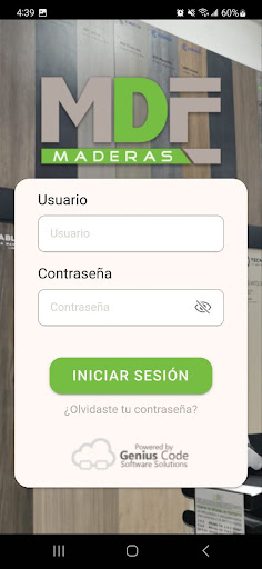 Android application Trazabilidad MDF screenshort