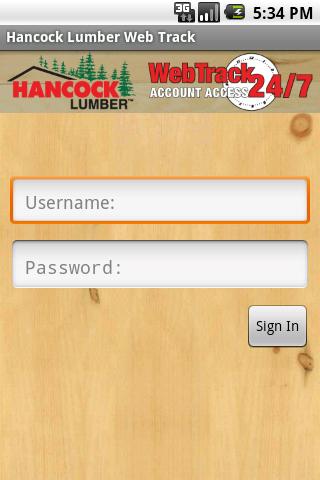 Hancock Lumber Web Track Screen 2