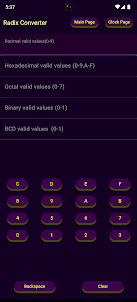 Radix Clock and Calculator