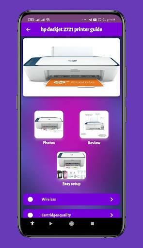 Android application hp deskjet 2721 printer guide screenshort
