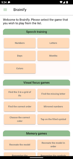 Android application Brainify - Brain training game screenshort