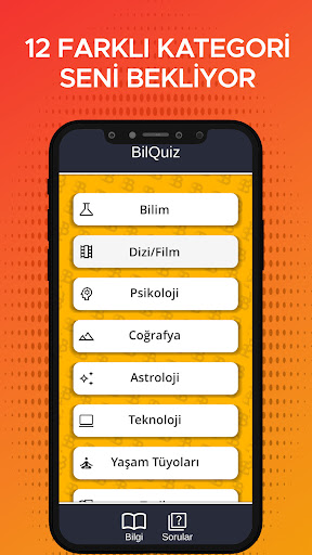 Android application BilQuiz - Genel Kültür Testi screenshort