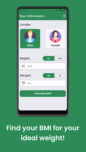 BMI Calculator - Ideal Weight Screen 2