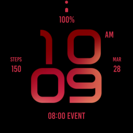 Stylish Maroon Watch Face logo