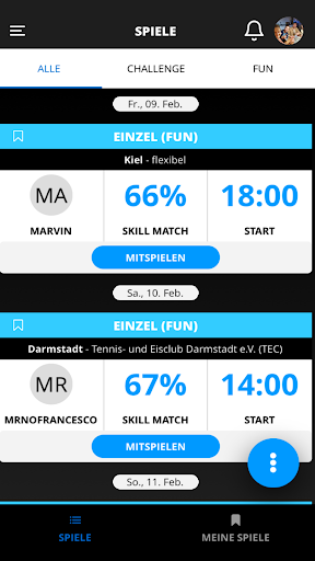 TRUEPLAY Tennis App Screen 2
