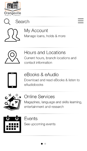 Android application Orangeville Public Library, ON screenshort